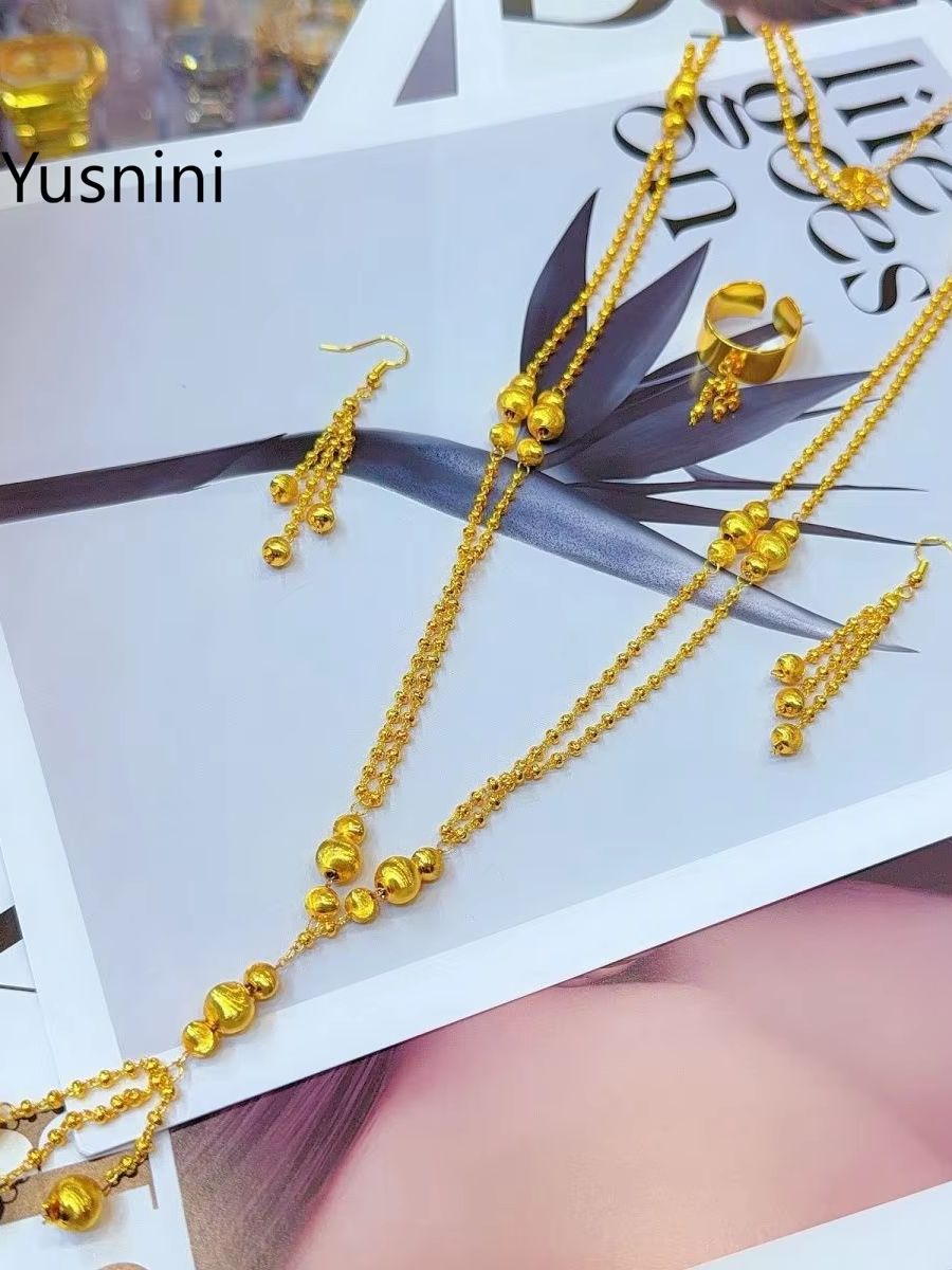 새롭고 세련된 고급스러운 두바이 24K 금도금 목걸이, - Women Accessories Dubai 리뷰 및 가격