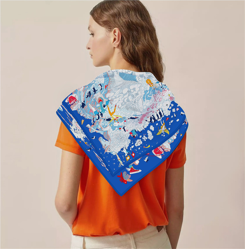 POBING-능직 실크 스카프 유로 말 프린트 스퀘어  - Silk Scarf Square 리뷰 및 가격