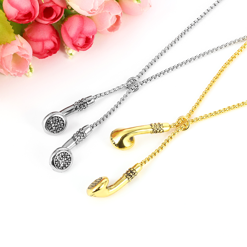 레트로 스타일의 독창적인 이어폰 모양 금속 목걸이, 개 - Women'S Accessories Clothing 리뷰 및 가격