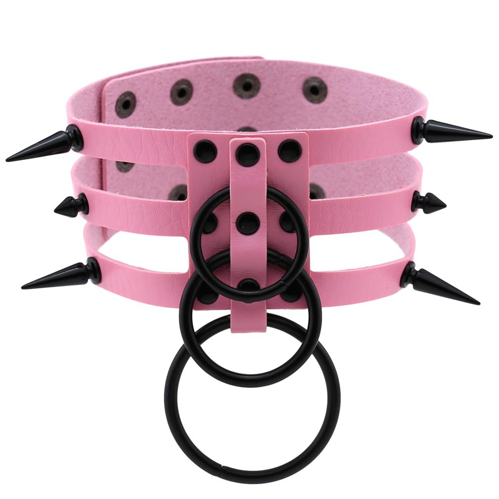 남녀공용 블랙 리벳 가죽 본디지 초커 목걸이, 펑크 서 - Women'S Emo Accessories 리뷰 및 가격